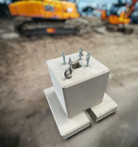 Fondation préfabriquée en béton pour les bornes de recharge "ePole" "ePole Duo", par ex. de Innogy, Compleo, EON)