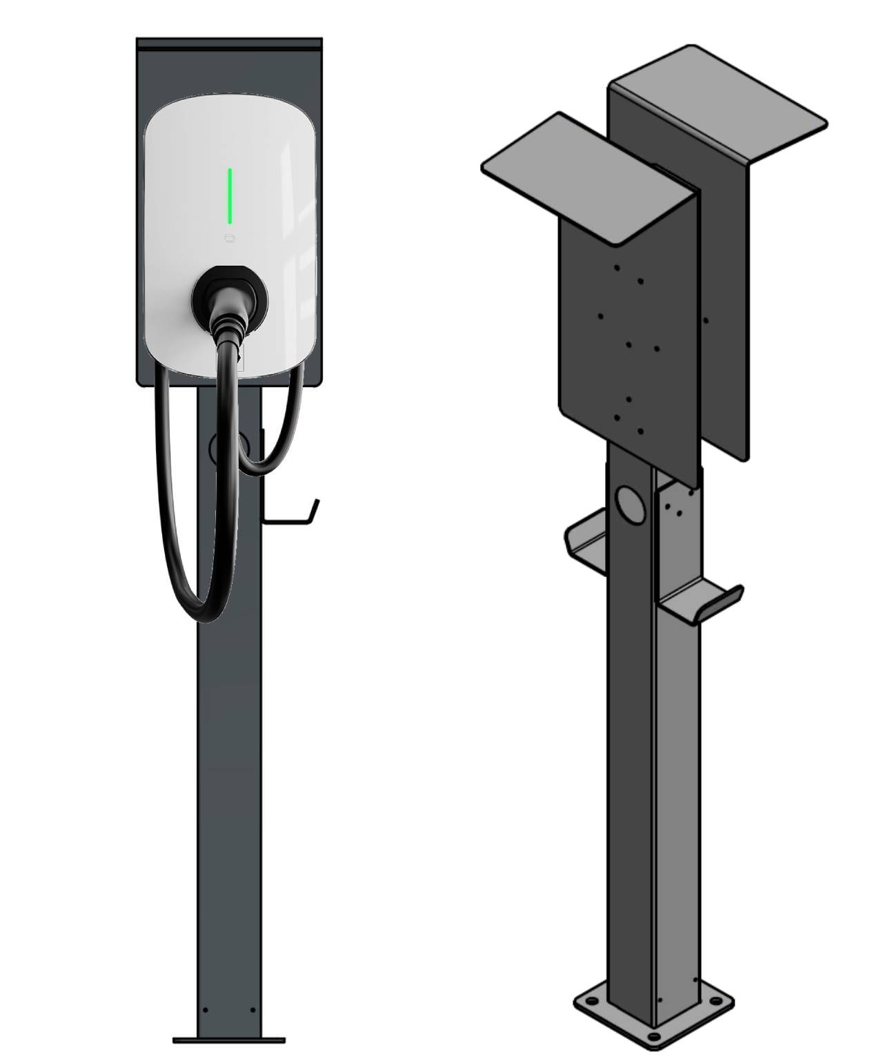Colonne de charge adaptée à Smartfox Pro Charger Wallbox avec toit | support | pied | stèle