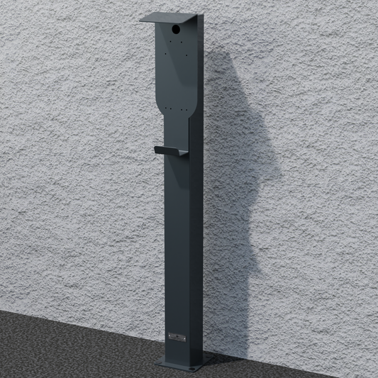 Colonne de charge adaptée au Go-e Charger Gemini et au Fronius Wattpilot avec toit et crochet de câble | support | pied | stèle | base