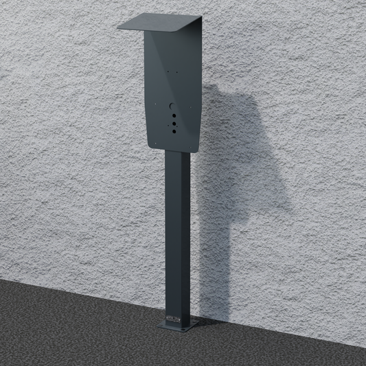 Colonne de charge adaptée pour Mennekes Amtrom Charge Control Wallbox avec toit | support | pied | stèle | base