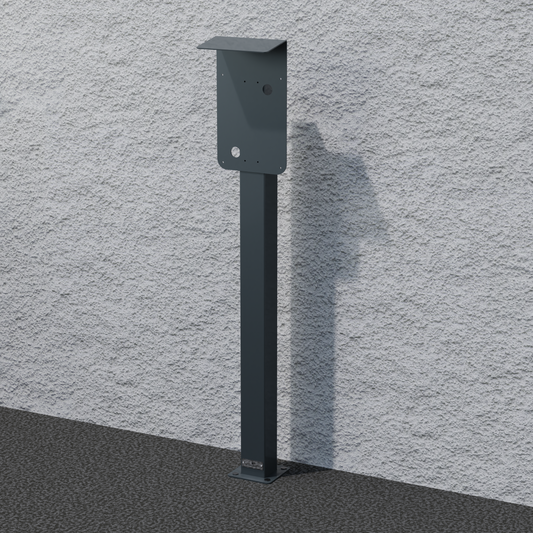 Colonne de charge adaptée à l'eCHARGE cPu2 / cPµ2 Pro de Hardy Barth avec toit | support | pied | stèle