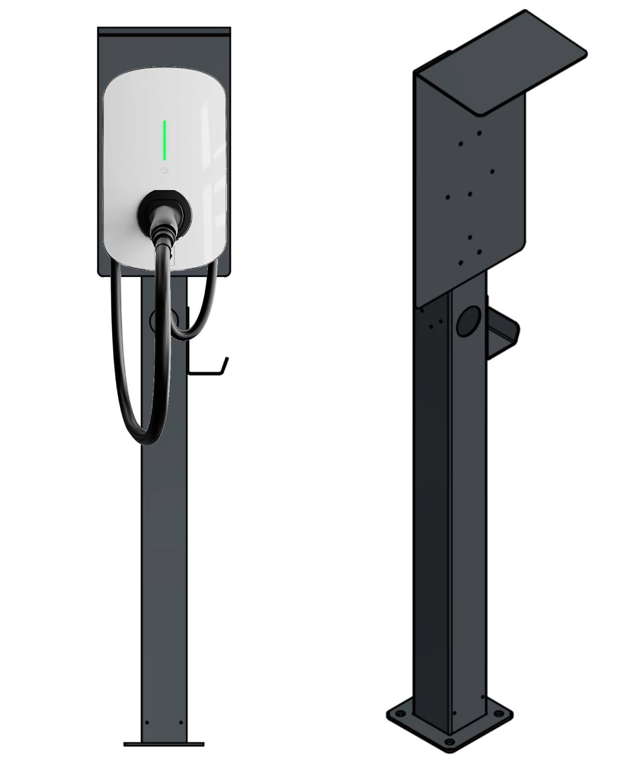 Colonne de charge adaptée à Smartfox Pro Charger Wallbox avec toit | support | pied | stèle