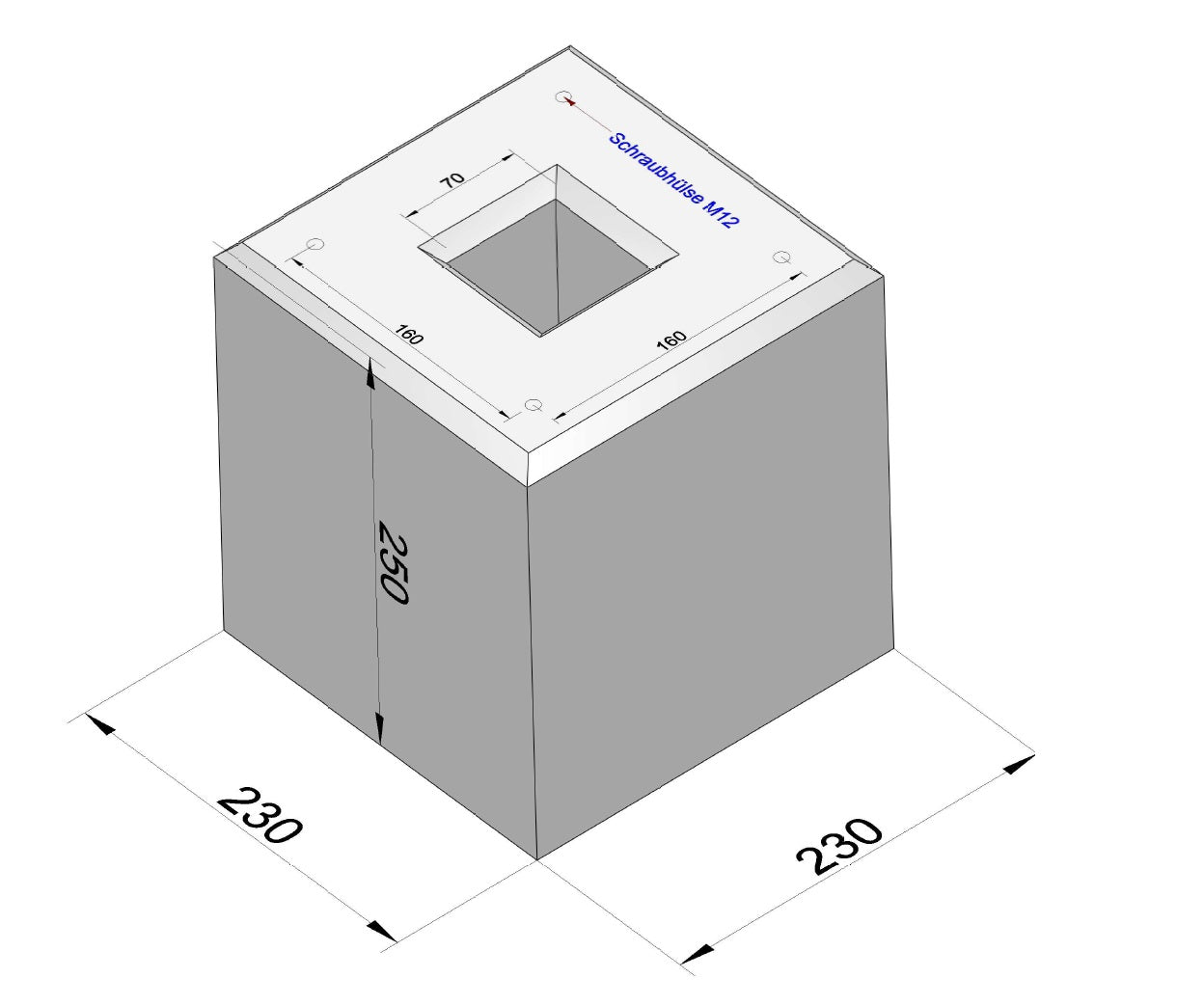 Fondation en béton préfabriqué spécialement adaptée à Original Easee Base 1-Way, 2-Way, 4-Way (90322)