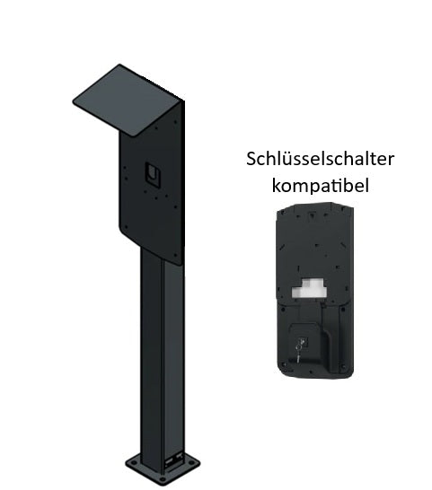 Colonne de charge adaptée pour ABL EMH1 Wallbox avec toit | support | pied | stèle | également adaptée pour la Senec Wallbox Pro