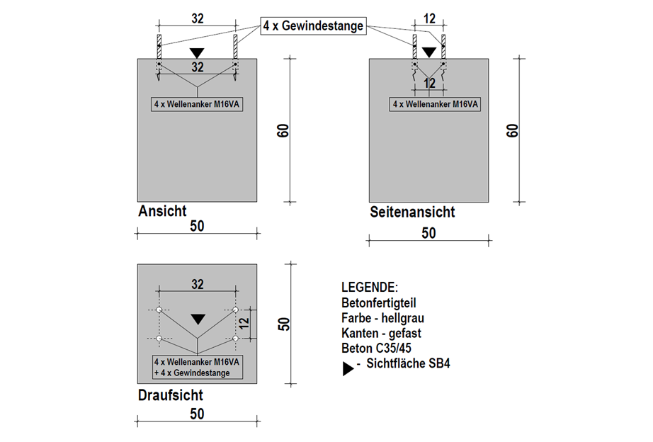 Fertigfundament für Hectronic Citea Parkscheinautomat