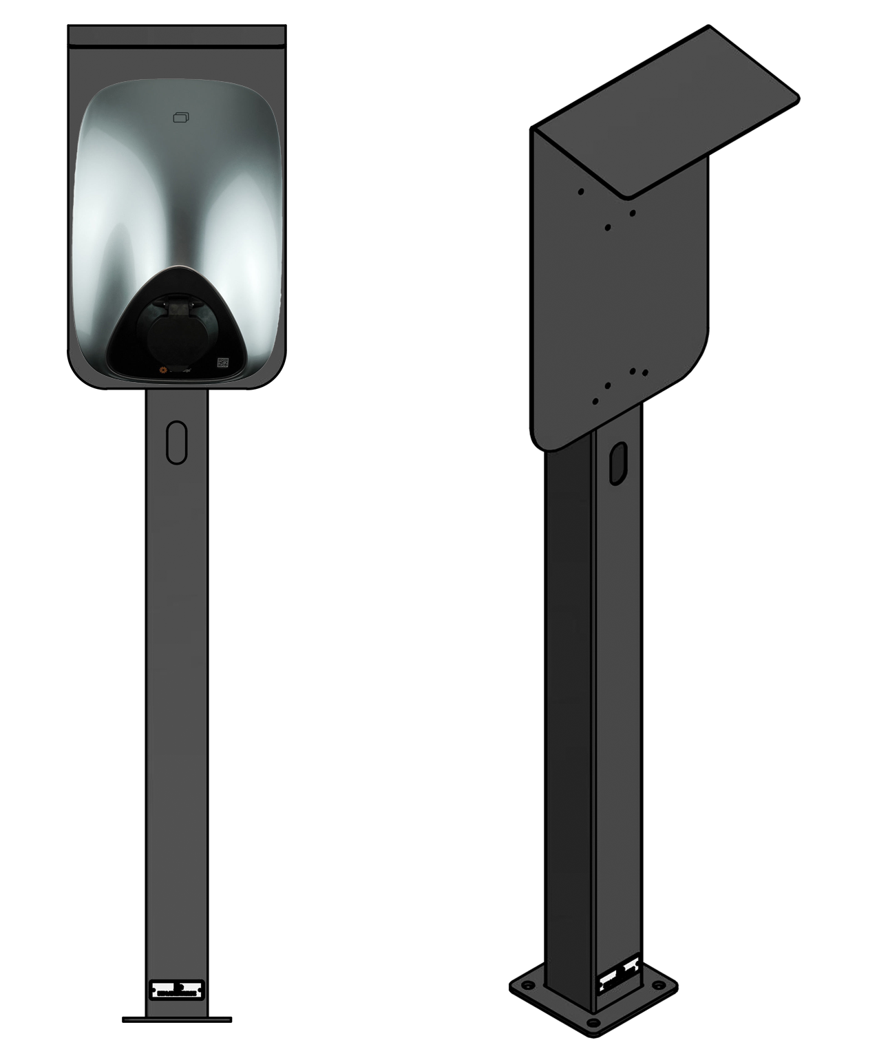 Colonne de charge adaptée à Mercedes Benz ECE Wallbox avec toit | support | pied | stèle | base