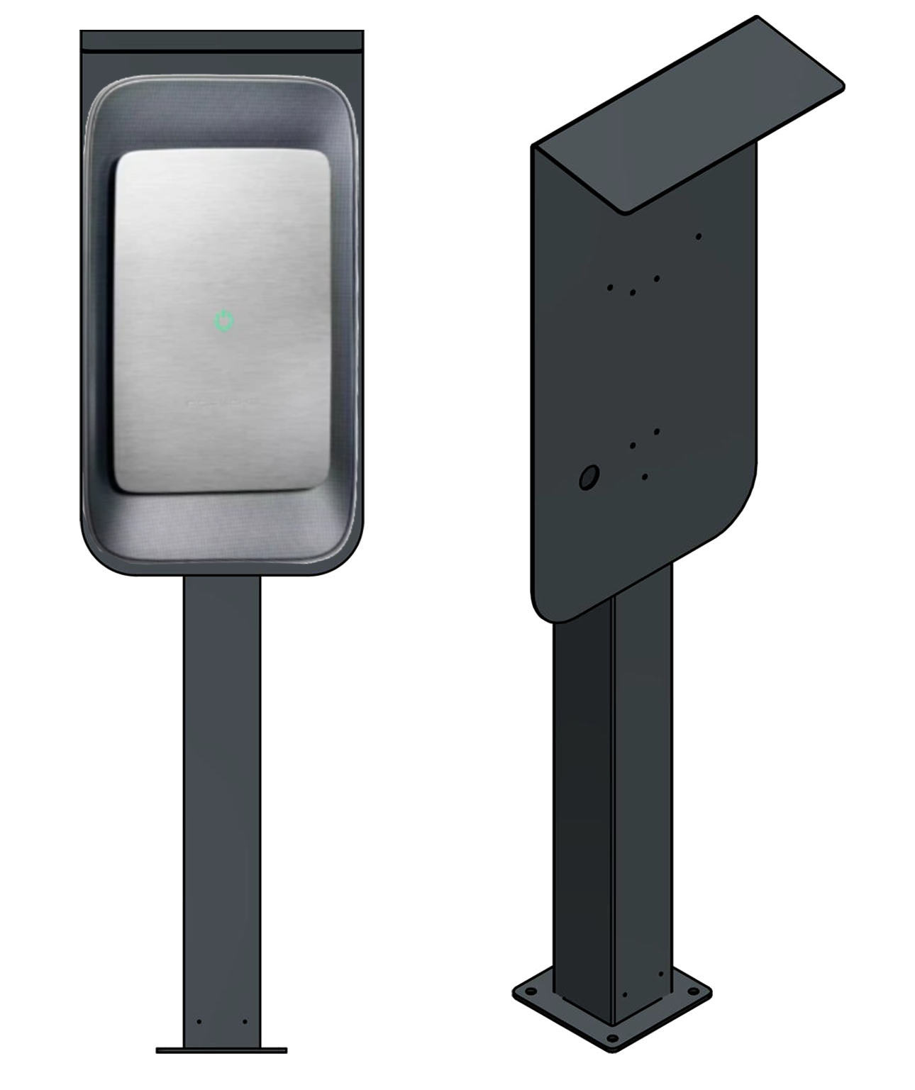 Borne de recharge adaptée à Porsche Lade Dock Wallbox avec toit | support | pied | stèle | base
