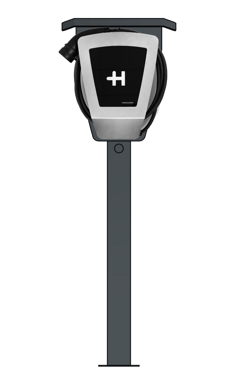 Borne de recharge adaptée à Heidelberg Wallbox avec toit | Stand | Stand | stèle