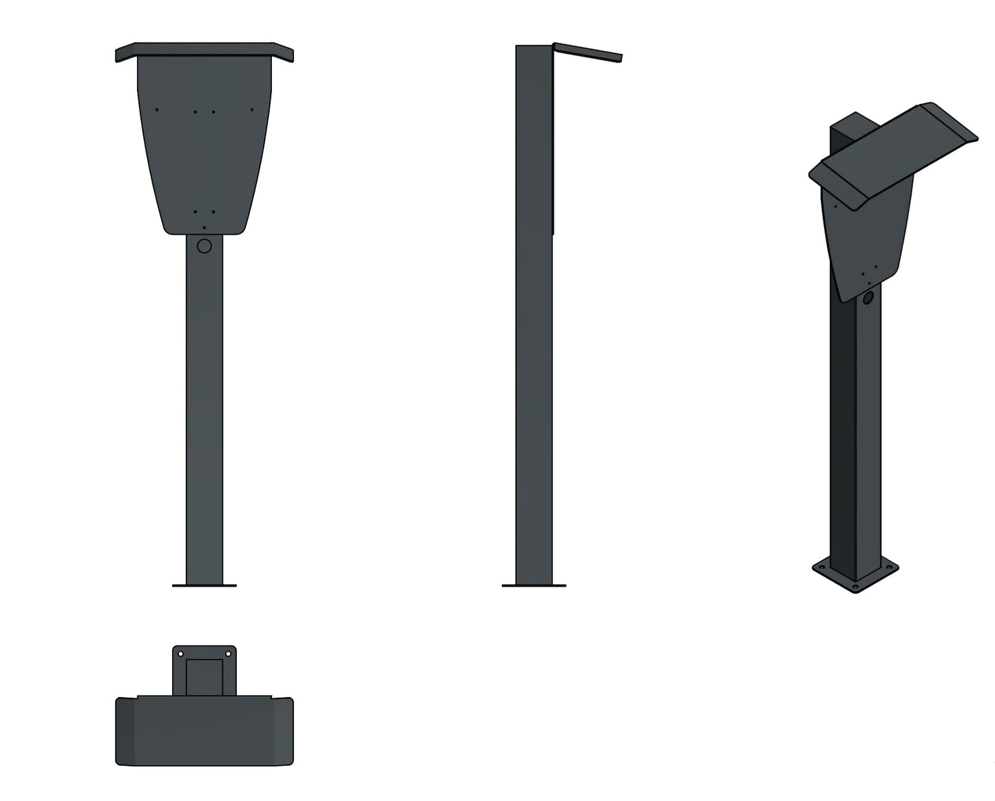 Borne de recharge adaptée à Heidelberg Wallbox avec toit | Stand | Stand | stèle