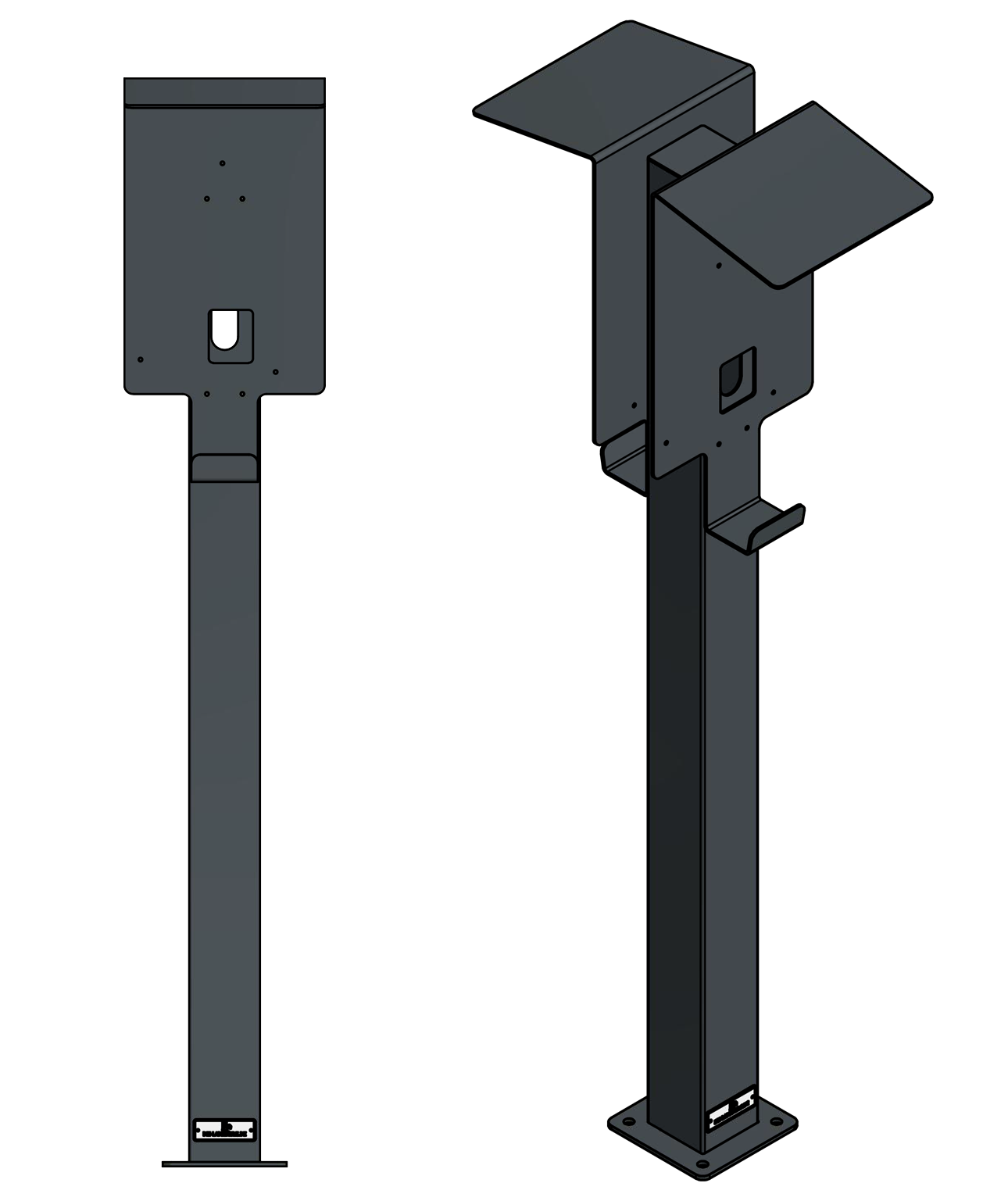 Colonne de charge double "DUO" spéciale pour ABL EMH1 Wallbox - Stèle - Pied - Support