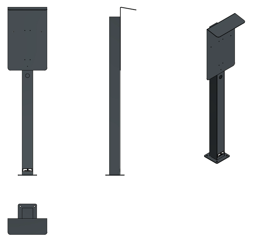 Colonne de charge adaptable sur Senec Pro S Wallbox avec toit | Support | Pied | Stèle | Base