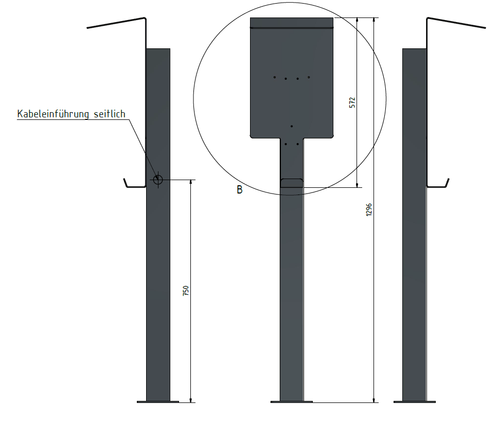 Colonne de charge adaptée à Mercedes Benz ECE Wallbox avec toit | support | pied | stèle | base