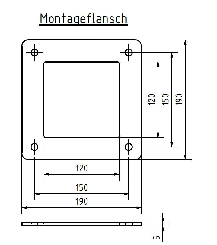 Panneau individuel avec 2 ouvertures de montage et grande trappe de service