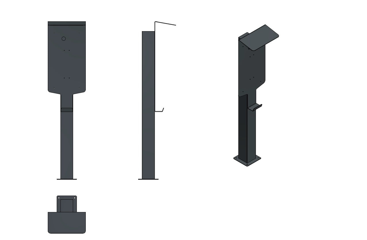 Colonne de charge adaptée à la SolarEdge Home Wallbox avec toit | Support | Pied | Stèle