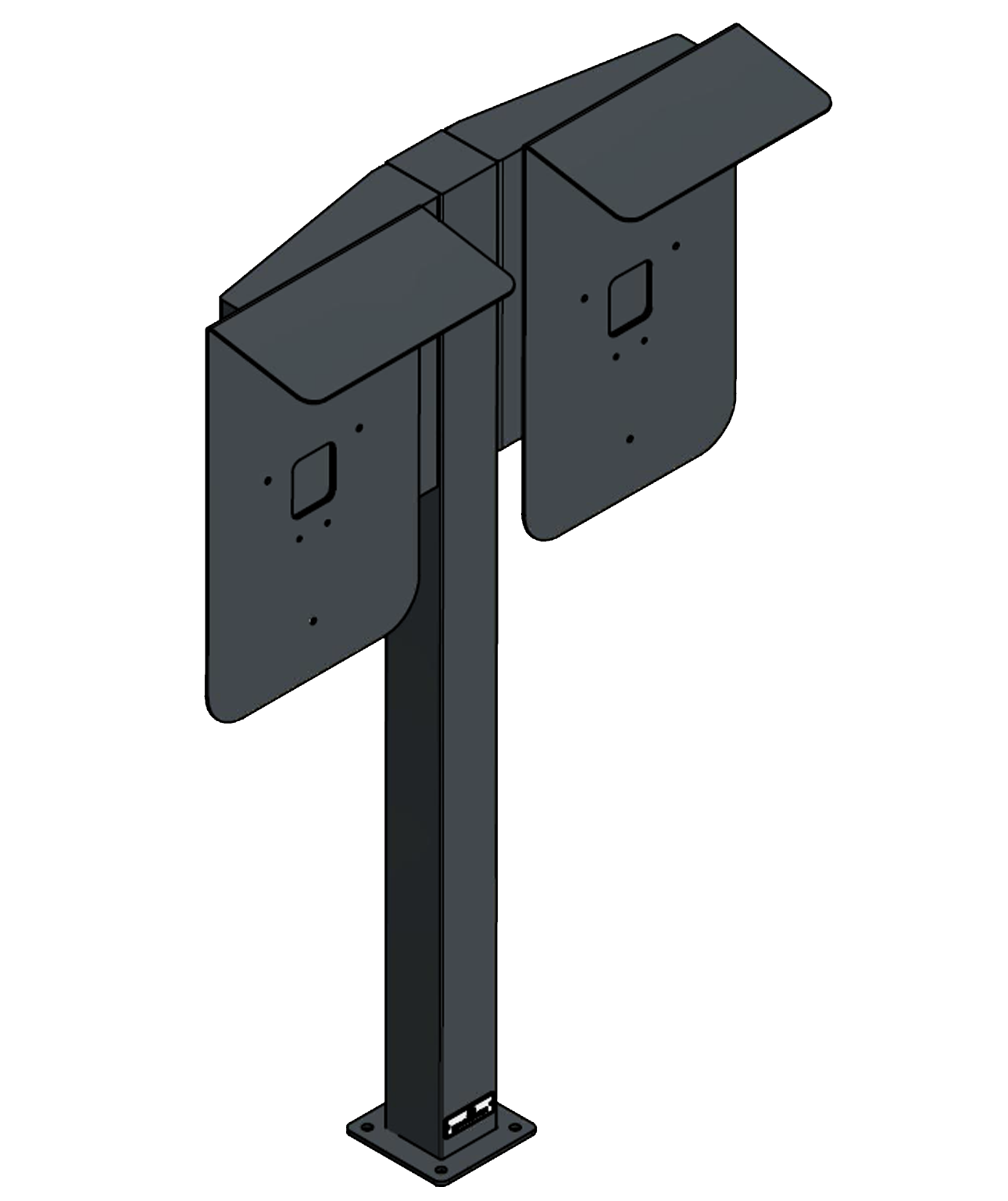 Double colonne de charge adaptée à ELLI (VW) Audi, Skoda Wallbox avec toit | support | pied | stèle