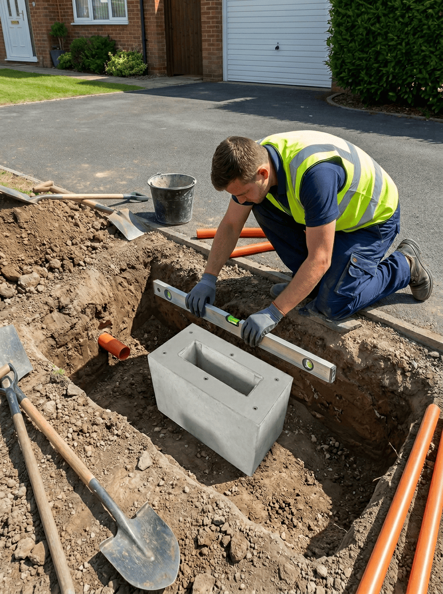 Fondation préfabriquée spécialement conçue pour le pied KeContact P20 / P30 de KEBA, borne de recharge (89735,90735)