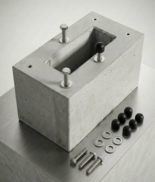 Fondation préfabriquée spécialement conçue pour le pied KeContact P20 / P30 de KEBA, borne de recharge (89735,90735)