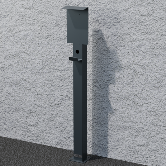 Colonne de charge adaptée pour Zaptec Wallbox Wallbox avec toit et crochet pour câble | support | pied | stèle |