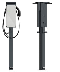 Double colonne de charge adaptée à 2x Loxone Tree ou Air Wallbox avec toit | support | pied | stèle | base