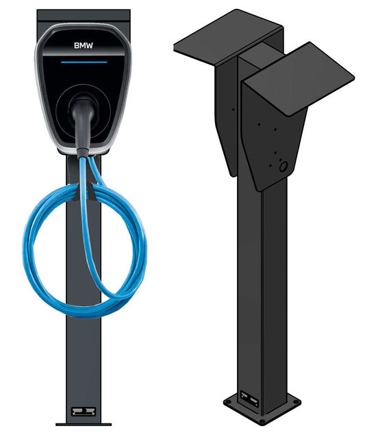 Colonne de charge adaptée à BMW & Mini Wallbox 3ème génération avec toit | support | pied | stèle | base