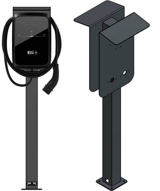Double colonne de charge DUO adaptée à ELLI (VW) Audi, Skoda Wallbox avec toit | support | pied | stèle