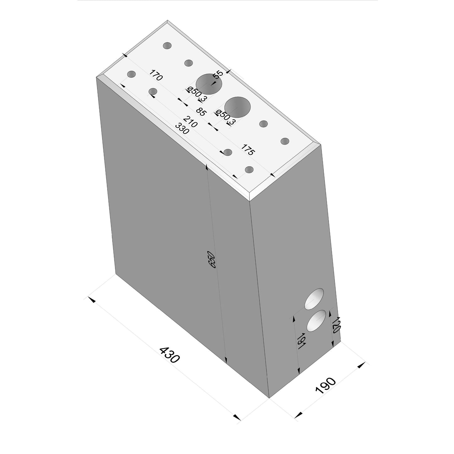 Fertigbetonfundament für ABL POLEMH1, POLEMH2, POLMH3, POLEM4 und POLEM4 Twin -