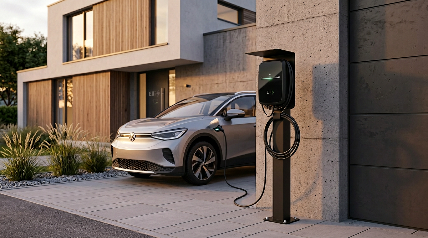 Colonne de charge adaptée à ELLI (VW) Audi, Skoda Wallbox avec toit | support | pied | stèle