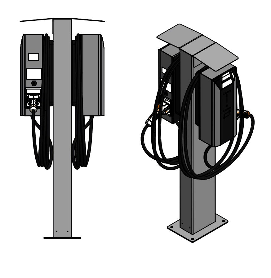 Ladesäule passend für Siemens VersiCharge AC Wallbox (Alle Versionen) mit Dach - Standfuß - Base