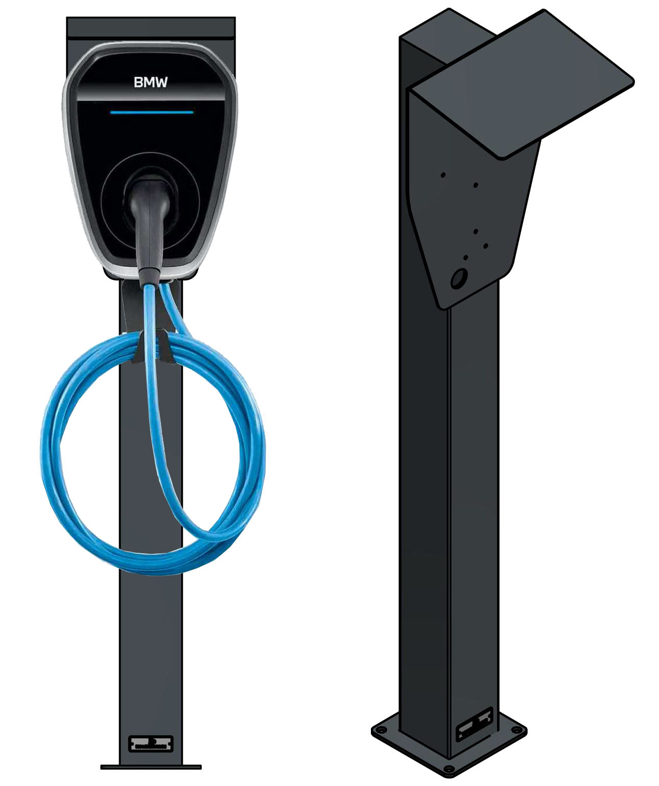 Colonne de charge adaptée à BMW & Mini Wallbox 3ème génération avec toit | support | pied | stèle | base