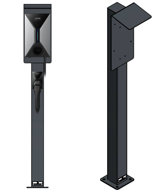Colonne de charge adaptée à la SolarEdge Home Wallbox avec toit | Support | Pied | Stèle