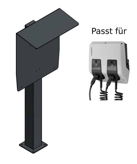 Ladesäule passend für Mennekes Amtron Professional TwinCharge Wallbox mit Dach | Ständer | Standfuß | Stele | Base