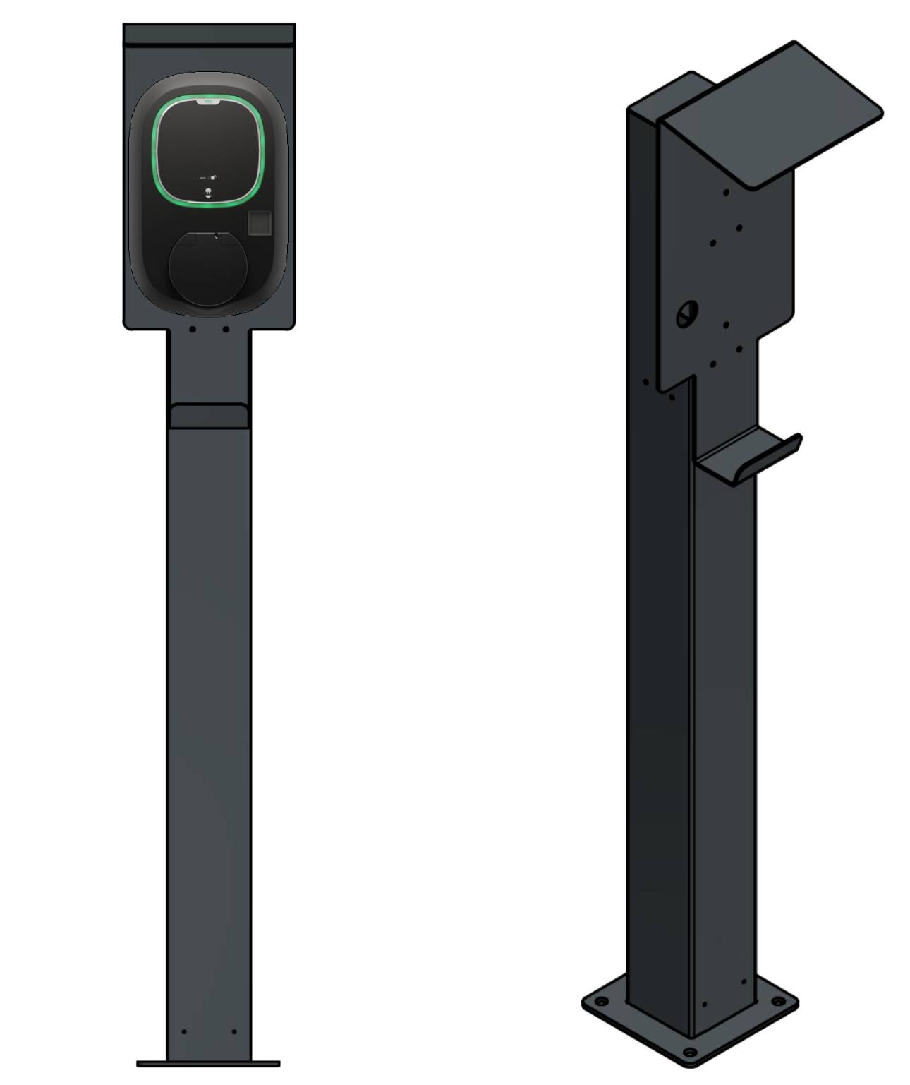 Colonne de charge adaptable sur Pulsar, Pulsar Plus Wallbox avec toit | support | pied | stèle | base