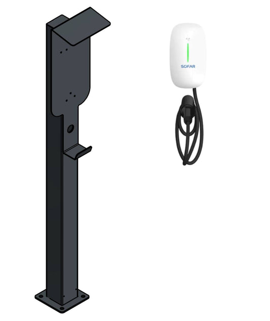 Borne de recharge adaptée à Innogy / Compleo / E.ON eBox avec toit | support | pied | stèle | base