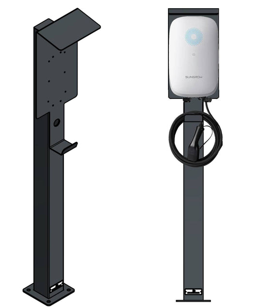 Colonne de charge adaptée à Sungrow Wallbox avec toit | support | pied | stèle | base