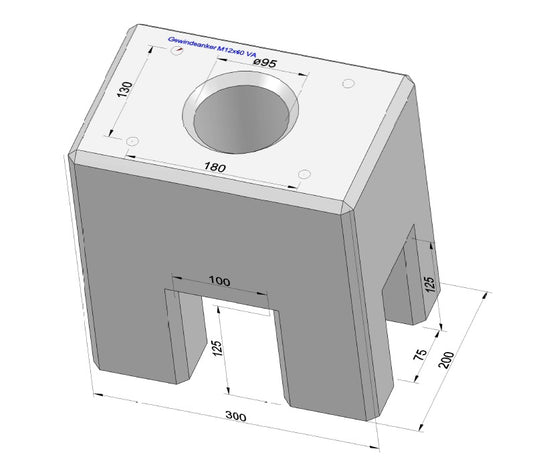 Fertigfundament für Reev Payment Terminal - Betonfundament - 31 Kg