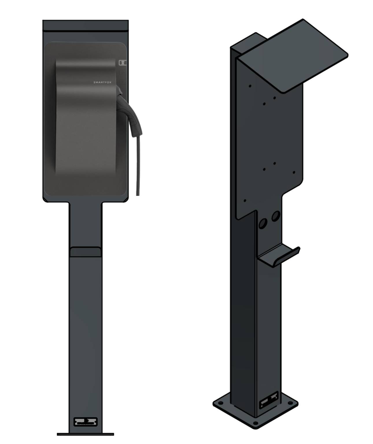 Colonne de charge adaptée à Smartfox Pro Charger Wallbox avec toit | support | pied | stèle