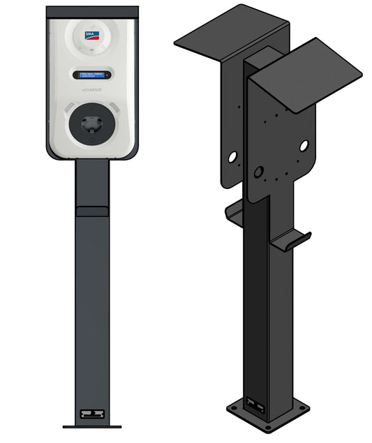 Colonne de charge adaptée à SMA EV Charger Wallbox avec toit | support | pied | stèle | base