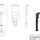 Colonne de charge adaptée à Sungrow Wallbox avec toit | support | pied | stèle | base