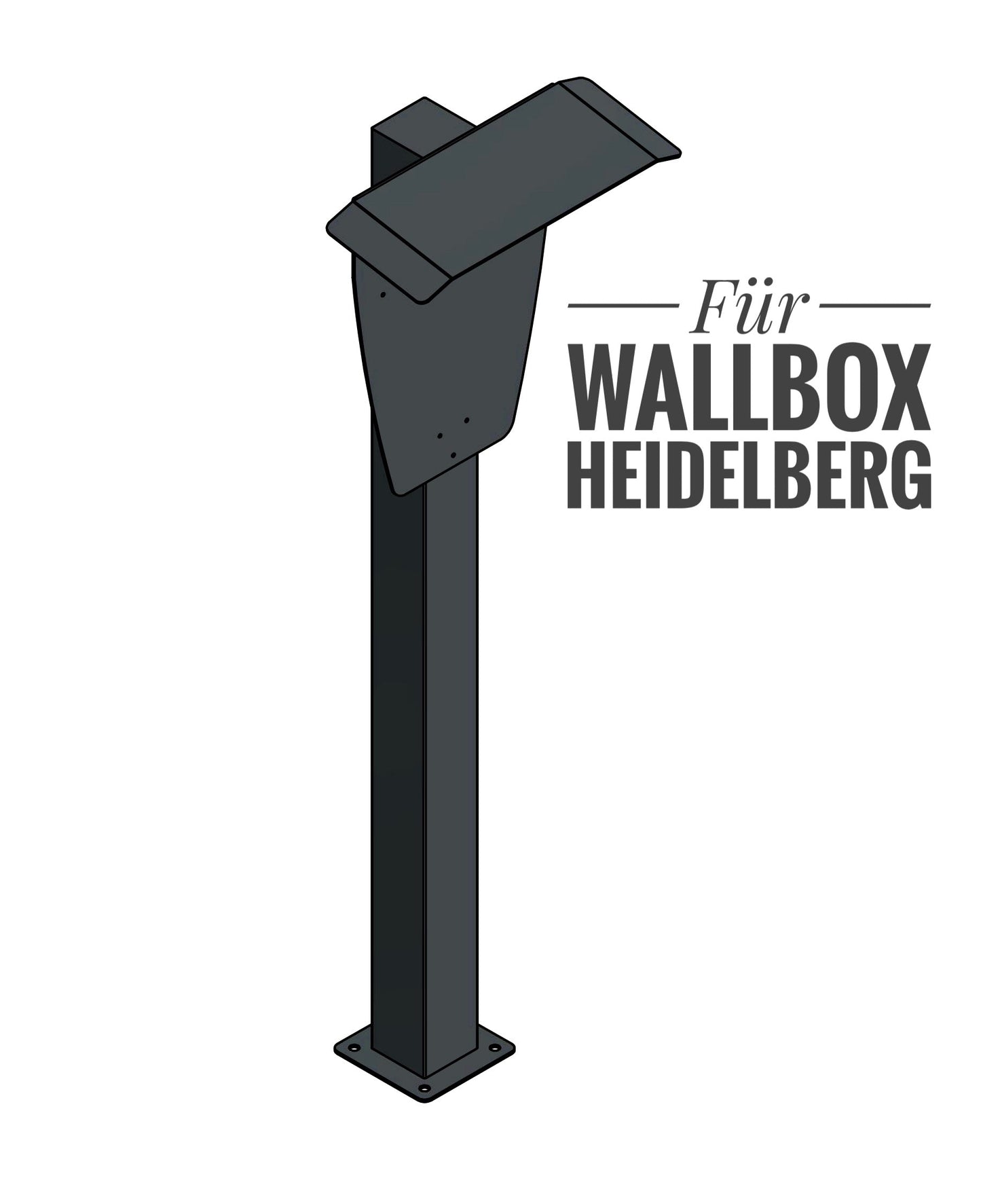 Colonne de charge double convenant à 2 Wallboxes Heidelberg avec toit | support | pied | stèle