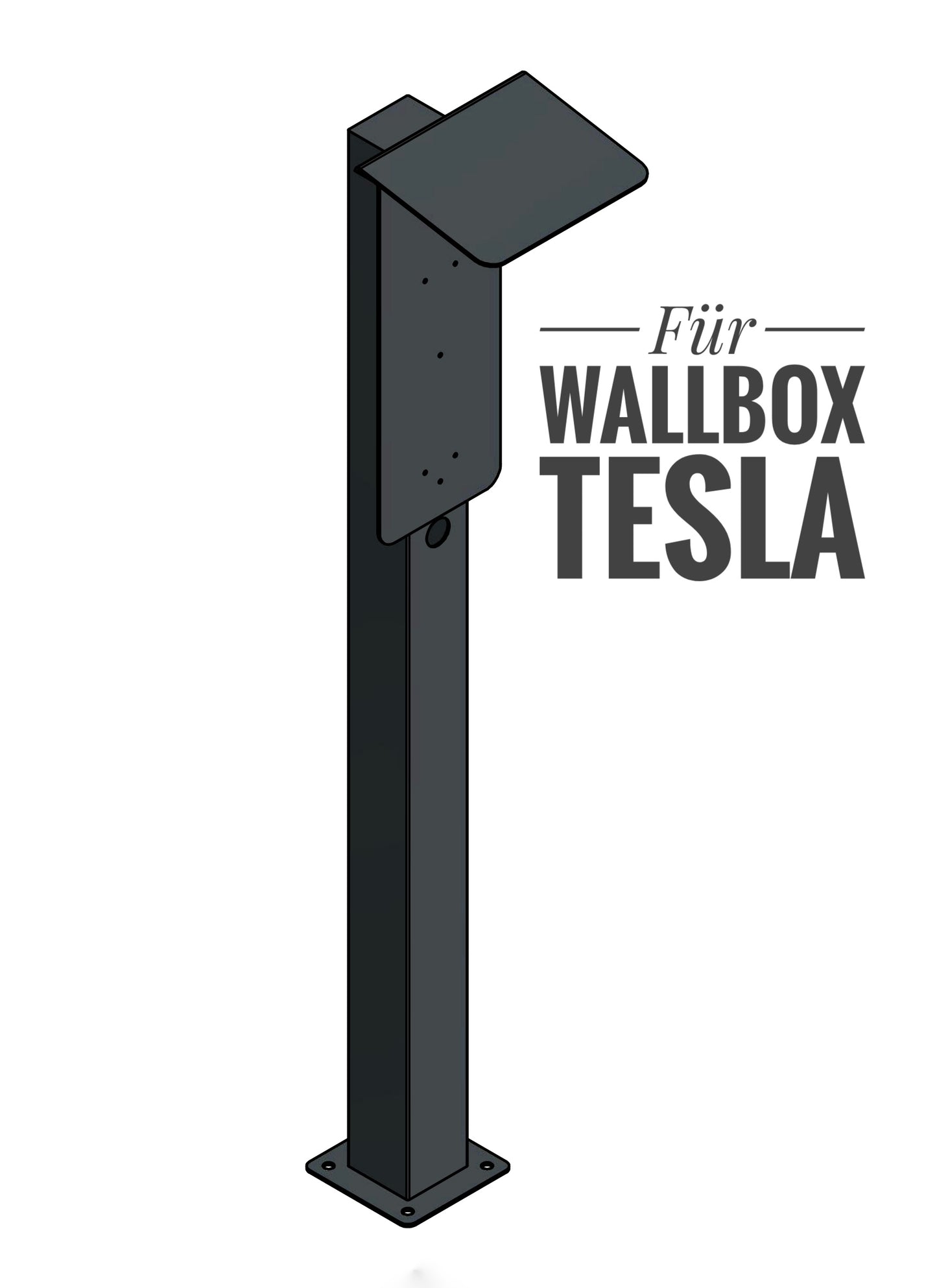 Colonne de charge adaptée à la Tesla Wallbox avec toit | support | pied | stèle