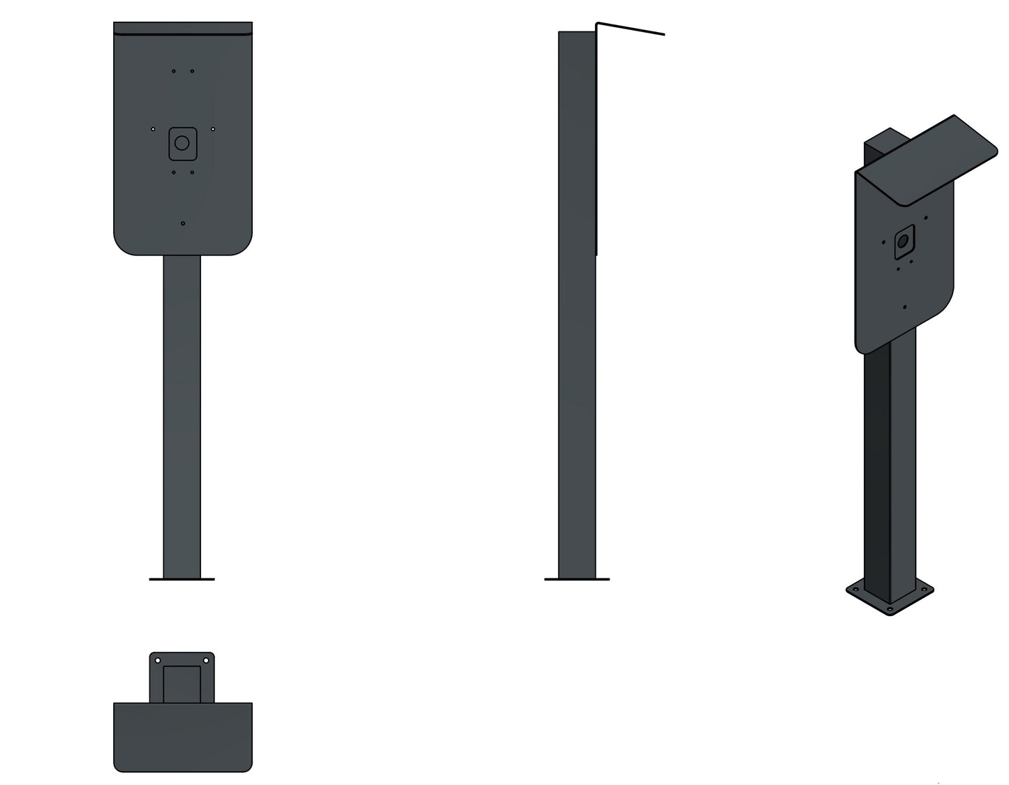 Colonne de charge adaptée à ELLI (VW) Audi, Skoda Wallbox avec toit | support | pied | stèle