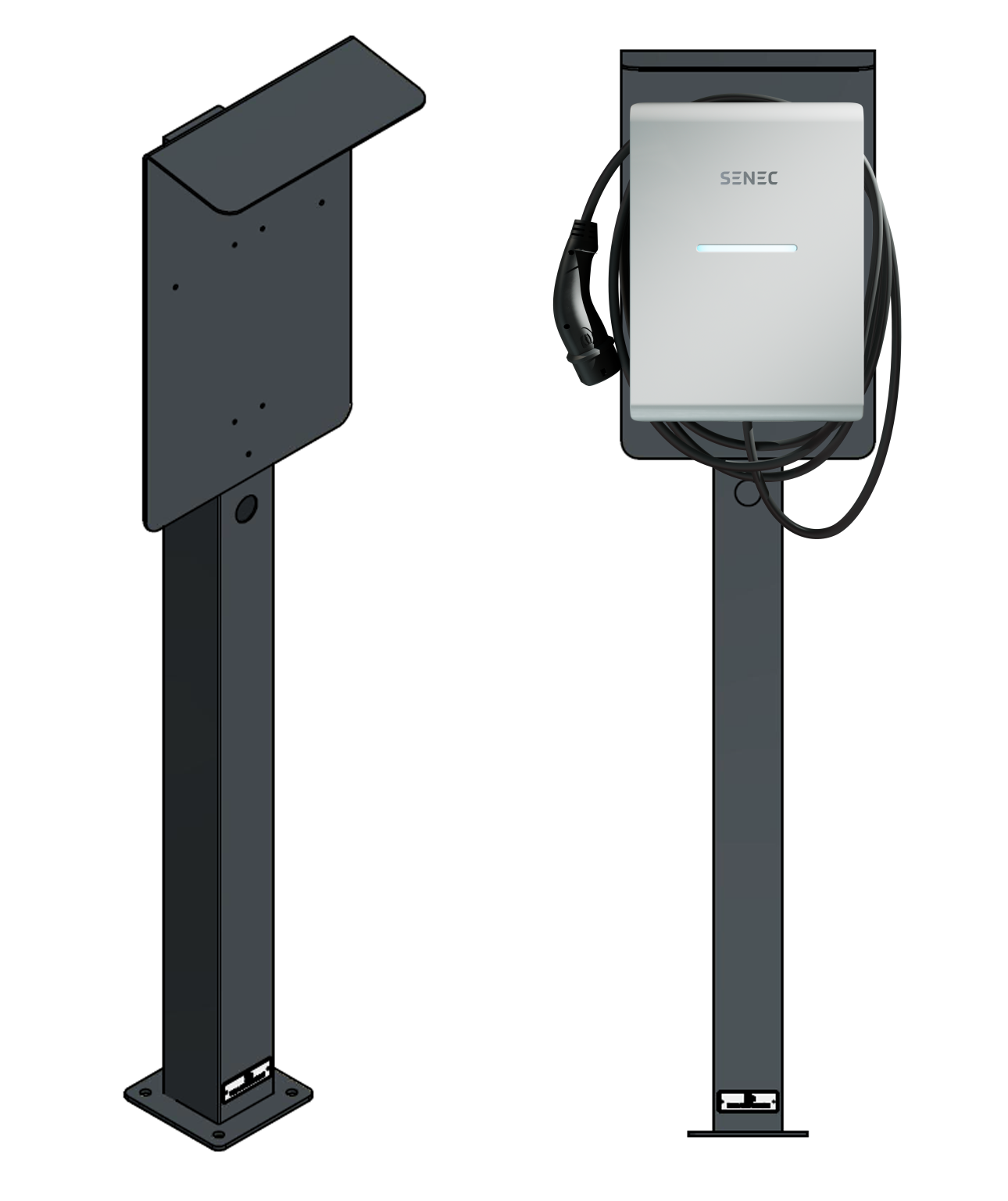 Colonne de charge adaptable sur Senec Pro S Wallbox avec toit | Support | Pied | Stèle | Base