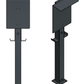 Colonne de recharge adaptée à OpenWB Series 2 Duo / Wallbox standard avec toit et 2 supports de câbles | support | pied | stèle
